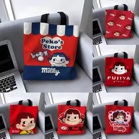 Brand Fujiya Peko Storage Bags Storage Bag Canvas Tote Bag Foldable Reusable Shopping gifts commutin
