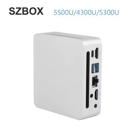 SZBOX R5 5500U R3 4300U/5300U MINI PC Windows 11 PRO DDR4 3200MHz NVME SSD WiFi 6 BT 5.2 4K 60HZ Des