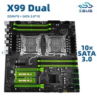 ZSUS X99 Dual เมนบอร์ด C612 ชิป CPU M.2 LGA 2011 V3 E-ATX USB3.0 SATA3 8 DIMM DDR4 สนับสนุน Xeon โปร