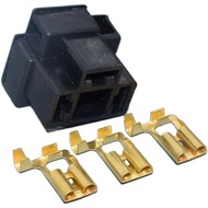 HUABAO 2set 3 Pin H/4 9004 Ceramic Plastic Headlight Socket Automotive Connector DJD031A-1(Orange)