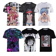 Ahegao Anime Print Top Men's Short Sleeve T-Shirt fashion Clothing