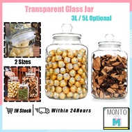 3-5 L Large-capacity Airtight Glass Jar Transparent Bottle Sealed Cans Cookie Biscotti Food Storage