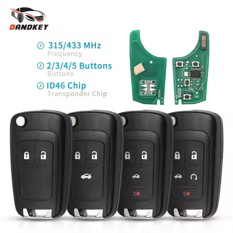 Dandkey For Opel Vauxhall Astra J Corsa E Insignia Zafira C 2009 - 2016 Fob 2/3/4 Buttons 315MHZ/433