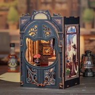 Mini Booknook Bookstore Series with Sensor Light 3D Wooden Puzzle Book Nook Miniature Dollhouse Book