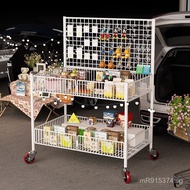 Sushi Foldable Stall Cart Street Stall Small Cart Stall Cart Night Market Cart Mobile Ice Powder Sna