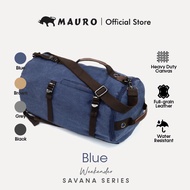 MAURO Weekender Vintage Canvas Leather Backpack 34L Travel Bag Baju Beg Retro Canvas Beg Backpacl Ke