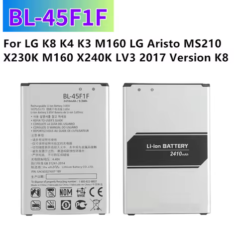BL-45F1F High Quality Replacement Battery For LG K8 K9 M200N X240 US215 Aristo 2 K7i K7 K4 M160 Phoe