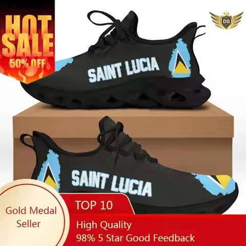 Saint Lucia Island Print Flat Shoes For Women Cool Sneaker For Female Spring Summer Woman Footwear F