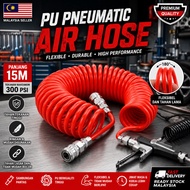15 Meter Heavy Duty PU Hose Angin Compressor 300PSI Tahan Lasak Tak Mudah Pecah Hose Spring Flexible