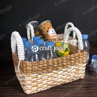 Water Hyacinth Basket Aqua Glass Holder Multipurpose Basket Water Hyacinth Storage