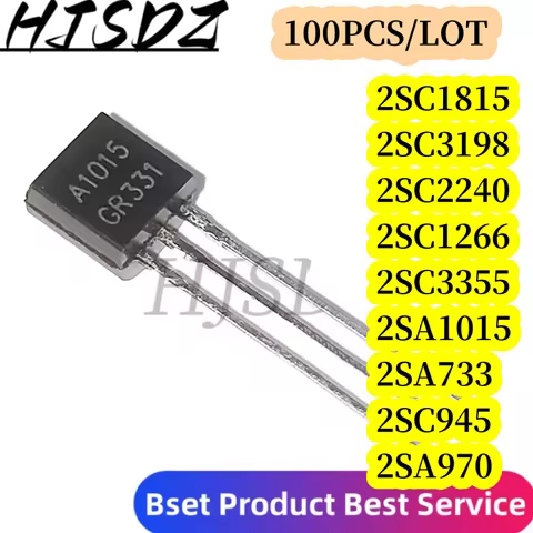 100 piezas 2SC1815 2SC3198 2SC945 2SA1015 2SA1266 2SA733 TO-92 C1815 C3198 C945 A1015 A1266 A733 2SC