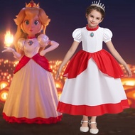 Mario Brigitte Princess Cosplay Dress Girl Game Cosplay Costume Birthday Party Stage Performance Costume Children Carnival Fancy Costume