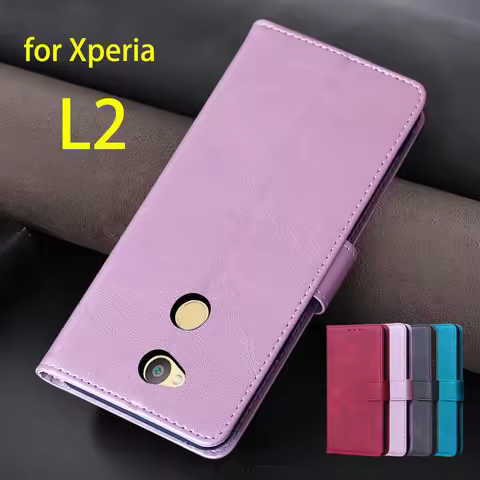 Wallet Flip Cover Pu Leather Case for Sony Xperia L2 H3311 H3321 H4311 H4331 Card Holder Phone Bags 