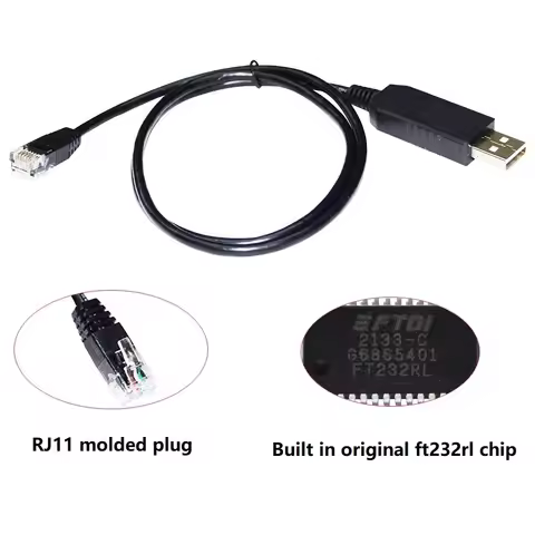 FTDI CHIP EQDIR USB TO RJ11 RJ12 6P4C ADAPTER SERIAL CONTROL CABLE FOR SKY-WATCHER AZ, GTI MOUNTS CO