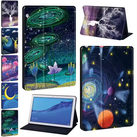 For Huawei MediaPad M5 Lite 10.1 /M5 10.8 /M5 Lite 8 /T3 8.0 /T3 10 9.6 /T5 10 10.1 Oil Painting Pri