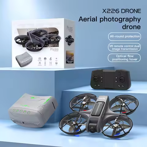 2026 New X226 Rechargeable VR Screen Display Drone, Brushless Motor Optical Flow Hover, Dual Lens Sw
