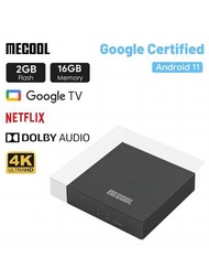 1入mecool Km7 Plus 2+16g Android 11 Tv Os媒體播放器電視盒,4k / Dolby音訊認證,採用pc塑料製成