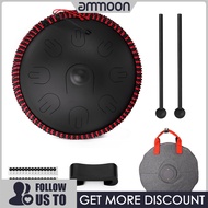 [ammoon]15 inch 9 Tone Steel Tongue Drum Hand Pan Drums with Drumsticks Percussion Musical Instruments