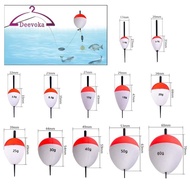 [deevoka] 5 Pieces Fishing Floats EVA High Buoyancy Oval Red White Long Cast Fishing Floats for Trou
