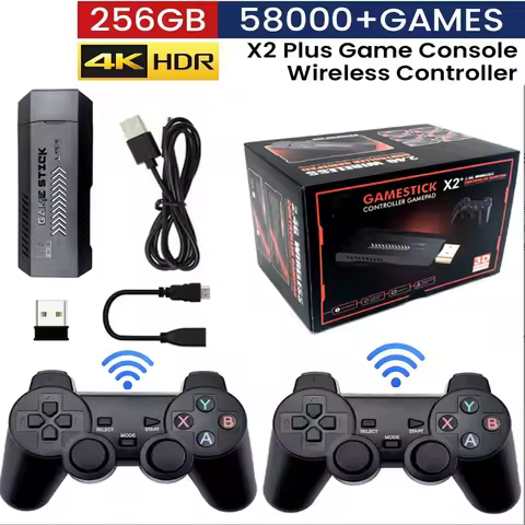 X2 Plus 64G 128G 256G 50000 Games Retro Video Game Console with GD10 Pro Stick 4K 3D HD Support Wire