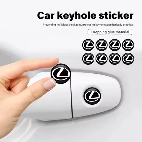 8pcs Car Door Keyhole Cover Sticker Universal Lock Core Decal For Lexus GX470 LS400 LX470 LX570 RC35