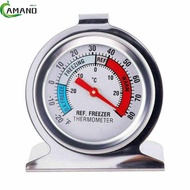 Compact Stainless Steel Fridge Freezer Dial Thermometer Easy Read No Maintenance