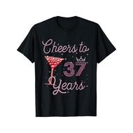 Cheers to 37 Years 37th Birthday 37 Years Old Bday T-Shirt