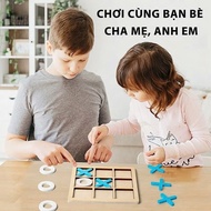 (GIVE 3 CARS) XOXO Wooden Toys Tic-Tac-Toe Checkers - IQ Toys - Educational, Intellectual Developmen