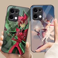 Hazbin Hotel 08 Glass Phone Case For Oppo A54 A74 4G A79 5G A94 A3X Reno 11 12 13 11F 12F 13F 10 8 C