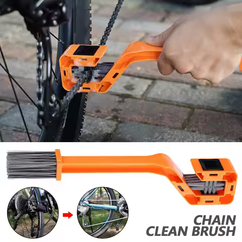 Bicycle Chain Clean Brush Double Head Motorcycle Chain Cleaning Brush Multifunction Chain Gear Clean