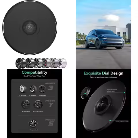 HALODISC 2 Wheel Covers Designed for Tesla Model 3 (19“ Warp Wheels & Nova Wheels & Sport Wheels) Mo