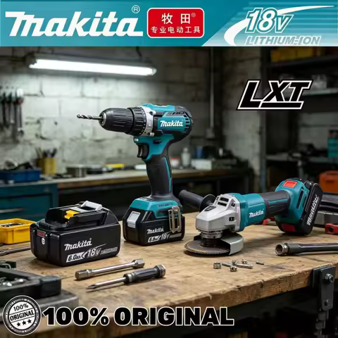 Genuine Makita 18V 6.0Ah battery with charger set for Makita 18V power tool DDF487 DTW700 GBA404 DUC