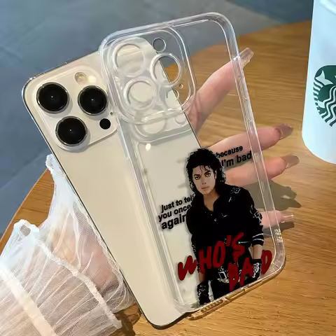 Poster M-Michael J-Jackson Clear Phone Case For Redmi K40 K60 15C 14C 13C 13 12 12C 10 10C 10A 9 9C 