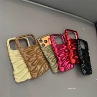 Luxury 3D Wrinkles Water Ripple Pattern Case For iPhone 17 Pro Max 16 15 14 13 Plus 17 Air Fashion P