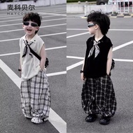 McBell Boy Suit 2026 Boy Handsome Trendy Thin Sleeveless polo Shirt