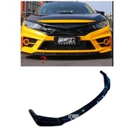 Civic FC FC450 FC 450 Front Skirt Front Lip  Front Lips Front Bumper Diffuser Glossy Black (3Section