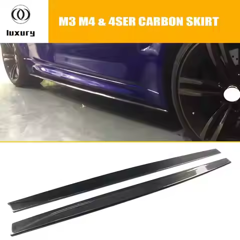 Two Side Carbon Fiber Side Bumper Extension Skirt Splitter for BMW F80 M3 F82 F83 M4 F32 F33 F36 420