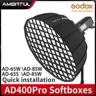 Godox AD-S65W AD-S65S AD-S85S 65ซม. AD-S85W 85ซม. ซอฟบ็อกซ์แบบพาราโบลาเงินเข้ม + ซอฟต์บ็อกซ์ตารางรัง