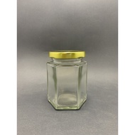 GLASS JAR 270ml HEXAGONAL (75PCS)