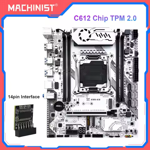 MACHINIST X99 K9 Motherboard + TPM2.0 Interface Kit set LGA 2011-3 cpu C612 Chip Four Channel DDR4 N
