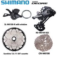 Ogifi M6100 SHIMANO DEORE ชุดเซ็ทกลุ่ม1X12S สำหรับ MTB M6100เปลี่ยนเกียร์หลังชุด10-51T ซันไชน์ K7 DE