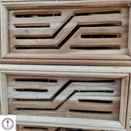 Loster Kayu Jati Jepara Motif Garis Minimalis Ventilasi Kusen Pintu Jendela Utama Block Persegi Panj