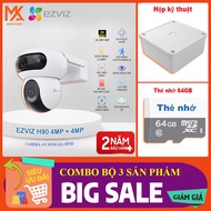 EZVIZ H90 Dual 4MP + 4MP Outdoor Camera Combo | Includes Technical Box + 64G/128G Memory Card