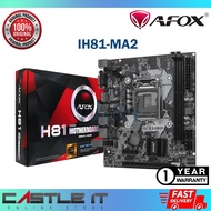 AFOX H81M IH81-MA2 Intel H81 LGA 1150 DDR3 MicroATX Motherboard IH81-MA2 V3 Mainboard / Combo Deal Processor