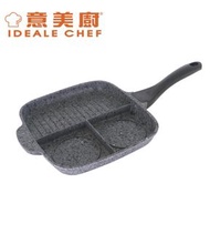 意美廚 鋼化鑄鋁花崗岩紋易潔三合一單柄煎鍋 25.5x 23.5cm