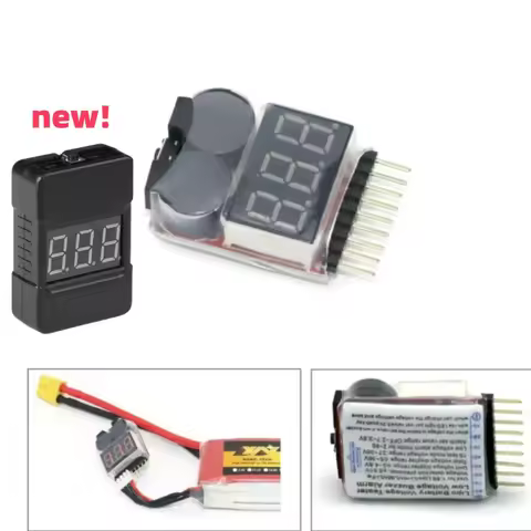 1-8s Lipo Battery Voltage Tester/Low volt buzzer Alarm/Battery Voltage meter monitor Checker 3.7V-22