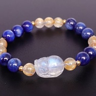 寶麗金珠寶-天然拉長石貔貅水晶手鍊