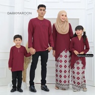 [Dark Maroon] BAJU KURUNG BATIK SCALLOP KANAK KANAK BUDAK & DEWASA / BAJU RAYA 2023 KOSONG FLORAL BE