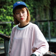 [Brand T] CHAMPION CREW C3-N016-920 Pink Embroidery Cursive LOGO University T