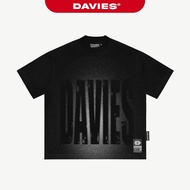 DAVIES hiphop t-shirt with full letter print on the front, loose form, short sleeves, black for men 